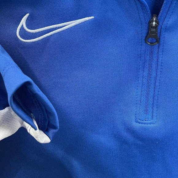 Nike Womens S Soccer Jacket Performance Blue White Full Zip Finger‎ Holder Sport - Picture 5 of 9